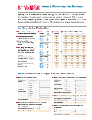 Retirement Income Worksheet