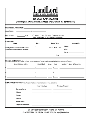 Rental Application Form