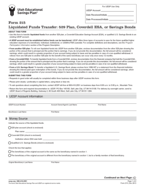 Form 215 Liquidated Funds Transfer