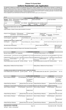 Uniform Residential Loan Application