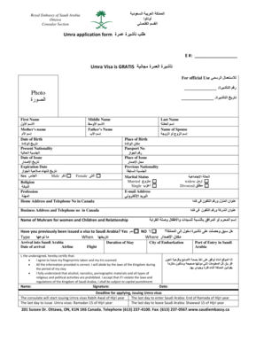 Saudi Arabia Umra Visa Application Form