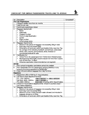 Umrah Travel Checklist for Jeddah