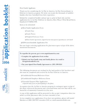 Host Family Application Booklet