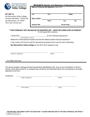 2014-2015 Identity and Statement of Educational Purpose