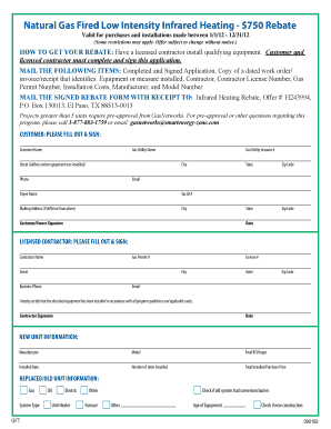 GasNetworks Infrared Heating Rebate Form