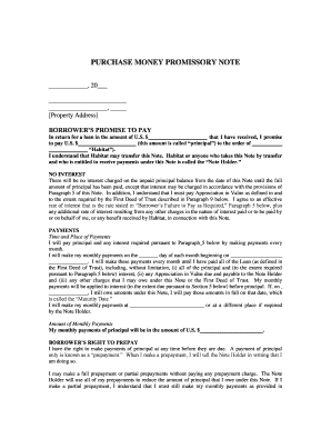 purchase money promissory note fill online printable fillable fill in the blank promissory note