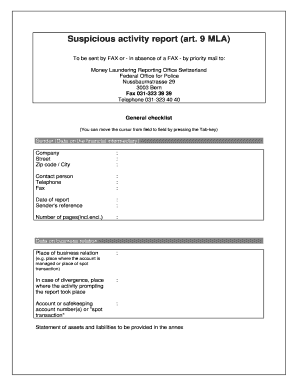 Suspicious activity report (art. 9 MLA) - Polyreg - polyreg