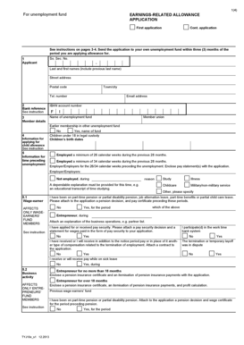 Unemployment Fund Earnings-Related Allowance Application