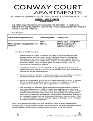 Conway Court Rental Application