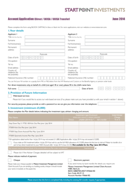 UK ISA Account Application Form