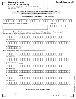 Fidelity Letter of Authority for Re-registration