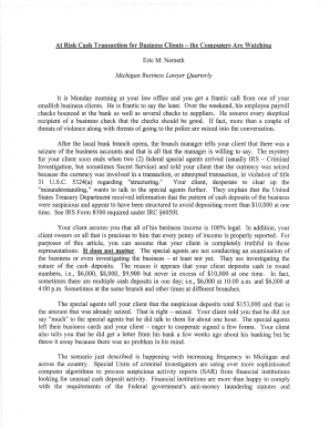 IRS Form 8300 for Cash Transaction Reporting