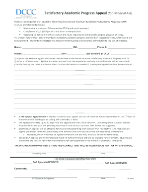 Satisfactory Academic Progress Appeal Form