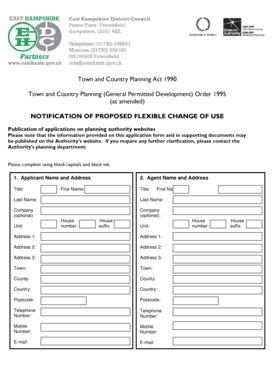 UK Flexible Change of Use Notification Form