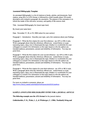 Annotated Bibliography Template