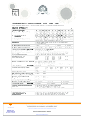 Scuola Leonardo da Vinci Course Application