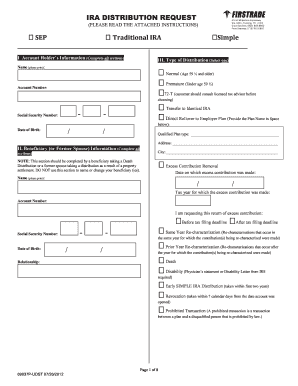 IRA Distribution Request Form