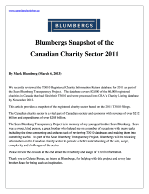 Canadian Charity Information Return T3010