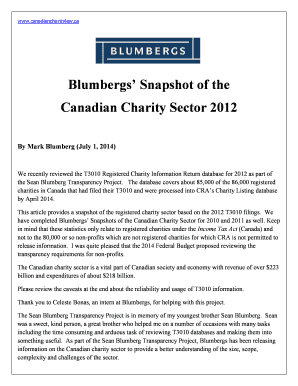 Canadian Charity Sector Snapshot 2012
