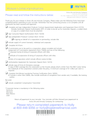 Aviva Independent Producer Contract