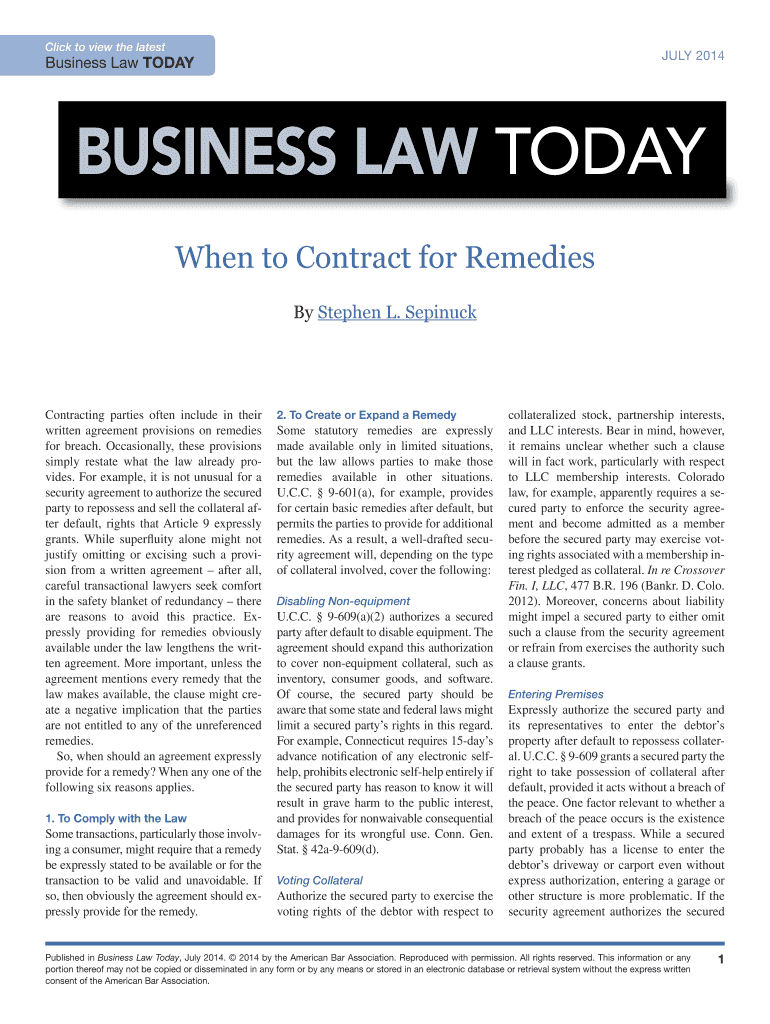 Fillable Online When to Contract for Remedies Fax Email Print - pdfFiller