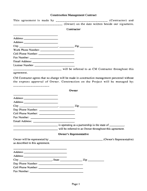 Construction Management Contract