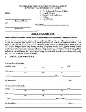 Florida Notice of Related Case