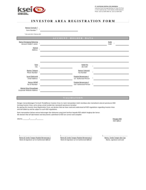 Investor Area Registration Form