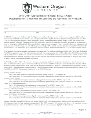 Federal TEACH Grant Application