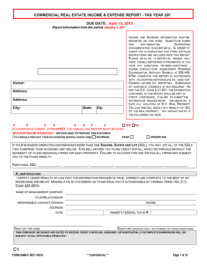 Commercial Real Estate Income Expense Report