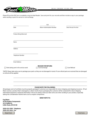 Return Authorization Form
