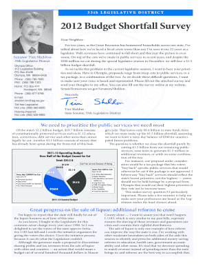 2012 Washington Budget Shortfall Survey