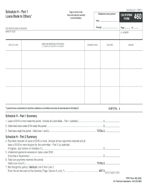 California Form 460 Schedule H