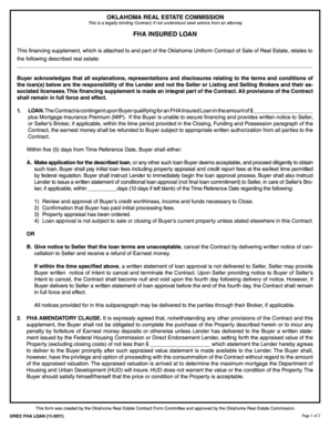 Oklahoma FHA Insured Loan Contract