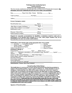 Washington State 4-H Shooting Sports Consent Form