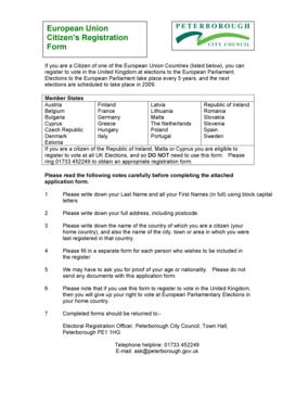 EU Citizen Registration Form