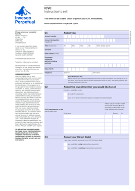 ICVC Investment Sale Instruction Form