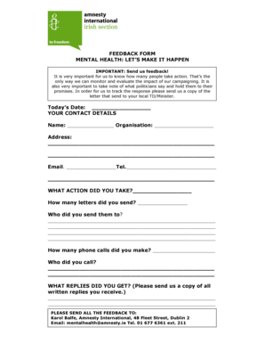 Mental Health Feedback Form