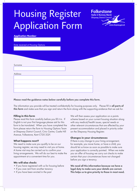 Housing Register Application Form