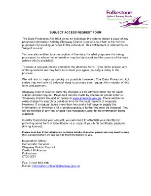 Subject Access Request Form