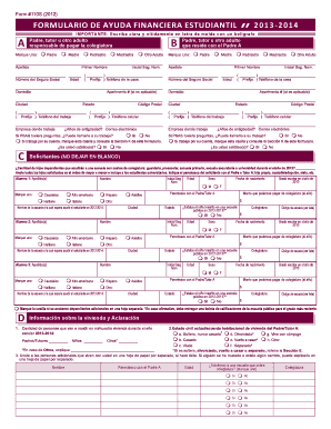 Formulario de Ayuda Financiera Estudiantil
