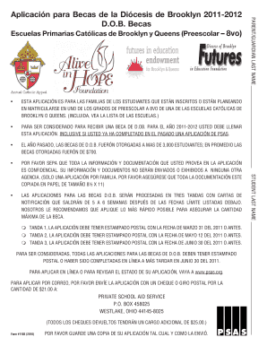 Aplicación para Becas de la Diócesis de Brooklyn