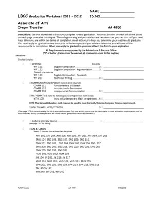 LBCC Graduation Worksheet