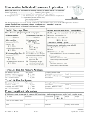 HumanaOne Individual Insurance Application