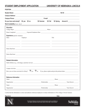 Student Employment Application