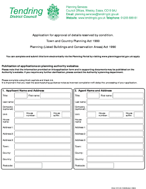 UK Planning Application for Discharge of Condition