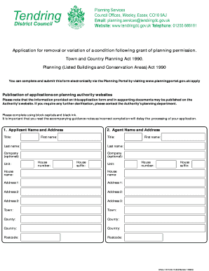 Planning Permission Condition Variation Application