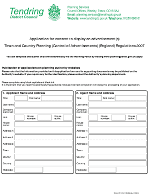 Application for Consent to Display Advertisements