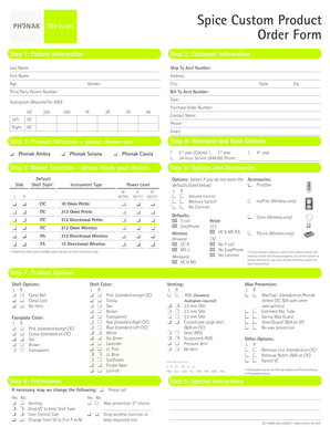 Spice Custom Product Order Form