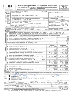 Form 990 2012 HealthRight International